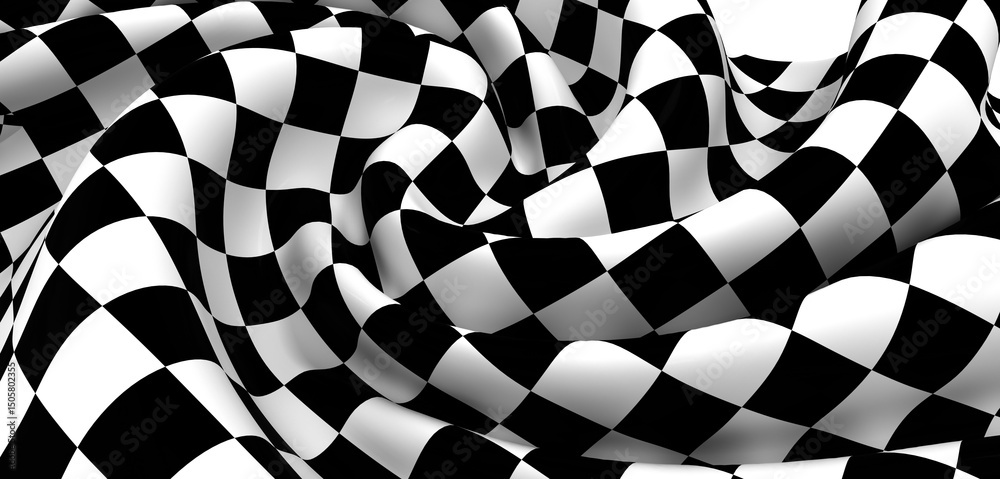 Poster high-resolution image of a black and white checkered flag, perfect for racing themes.