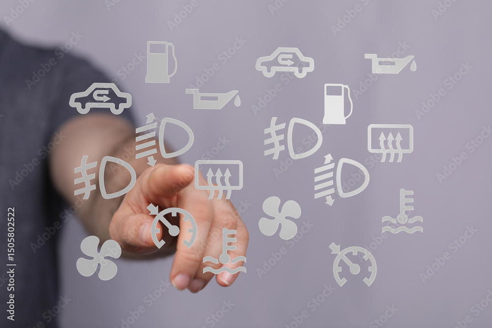 Poster Learn to identify and understand your car's dashboard warning lights.  Avoid costly repairs!