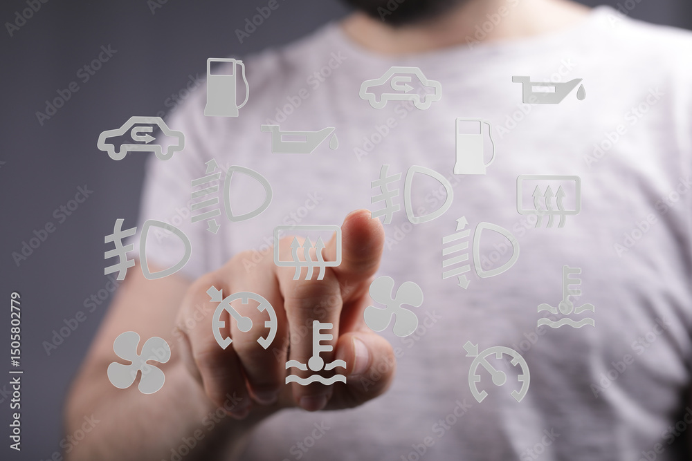 Poster Learn to identify and understand your car's dashboard warning lights.  Prevent costly repairs with this helpful guide!