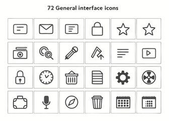 Essential UI/UX Interface Icon Set – Grid Layout for Web & Mobile Design