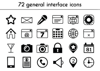 Modern UI/UX Interface Icons Grid – Essential Web & Mobile App Symbols