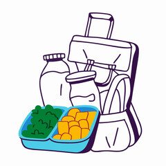 Healthy Packed Lunch in Backpack for Work or School