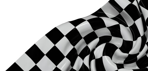 Black and white checkered flag, race finish, victory, competition, motorsport, speed, success.