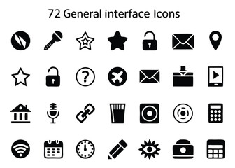 Modern UI/UX Interface Icons Grid – Essential Web & Mobile App Symbols