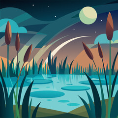 vector illustration of a tropical landscape