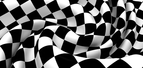 Obraz premium High-resolution image of a waving checkered flag. Perfect for sports, racing, and finish line themes.