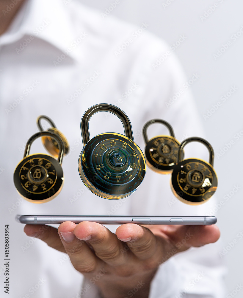 Poster Protect your valuable information with robust security measures.  Use strong passwords and encryption for ultimate data protection.