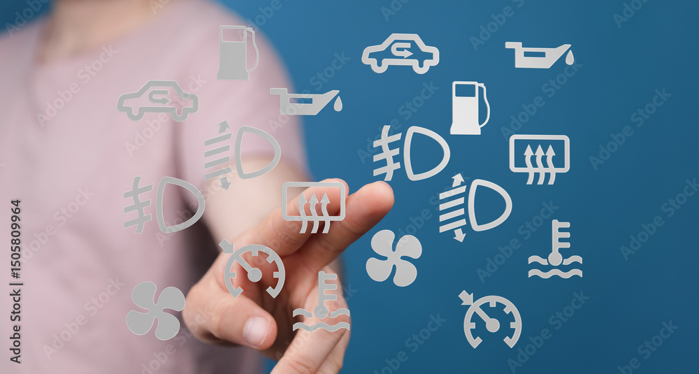 Aufkleber learn to identify and understand common car dashboard warning lights to ensure safe driving. get inf