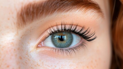 Close-up of a woman's eye with subtle makeup
