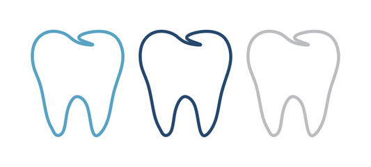 Tooth line icon set. Dental clinic logo.Vector Illustration.