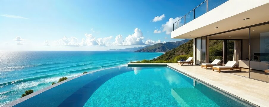 Luxury villa with private pool, overlooking stunning ocean views Perfect for a relaxing getaway Enjoy spacious interiors and outdoor terraces , spacious, living room