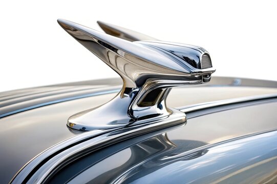 Fototapeta Classic Chrome Hood Ornament on Vintage Car