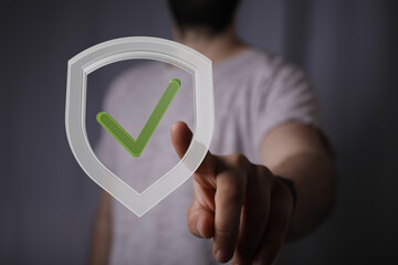Cybersecurity, data privacy, digital shield, secure access, verified, protection, safety, online...