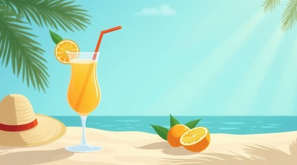 Summer Beach Cocktail Scene