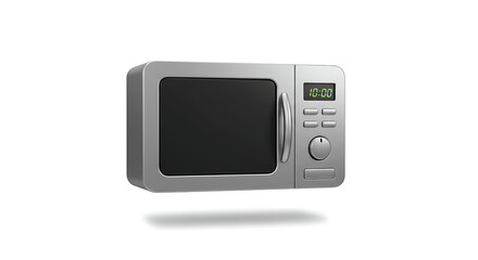 3D Microwave Icon on White Background