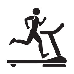 Silhouette of a man in a  shows fitness and exercise