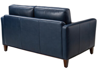 Genuine leather loveseat sofa offers comfort and style., PNG on transparent background