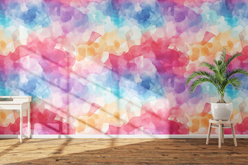 white wall with flowers