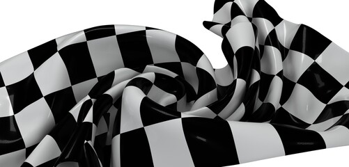 Black and white checkered flag, draped dramatically. Perfect for sports, racing, and competition...