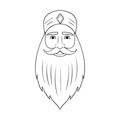 Wise old sikh man with long beard and turban