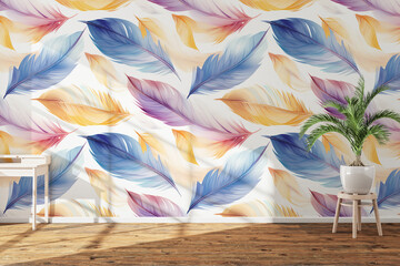 white wall with flowers