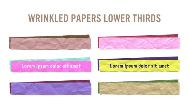 Wrinkled Paper Lower Thirds Set