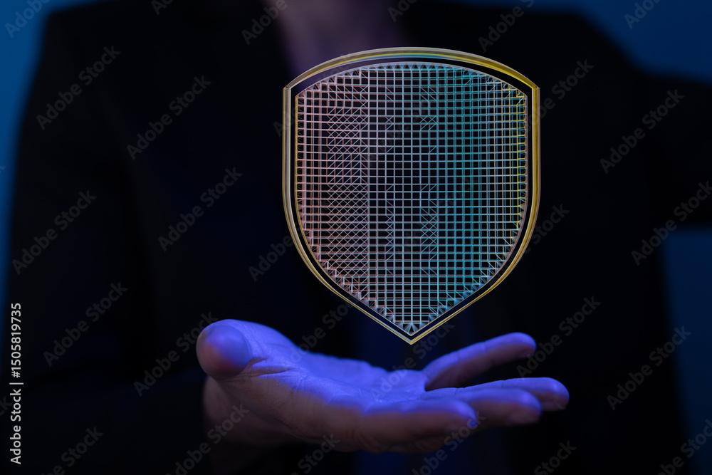 Poster Secure your data with robust cybersecurity solutions.  Protect your assets and privacy.