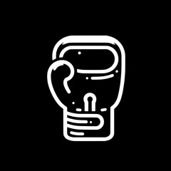 Black and White SVG of a Boxing Glove