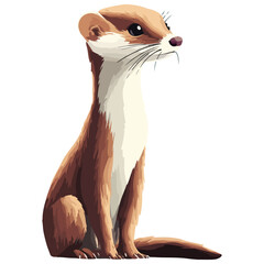 Fototapeta premium weasel, animal, vector, transparent background, mammal, rodent, cute, wildlife, wild, nature, symbol, zoo, isolated