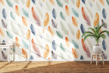 white wall with flowers