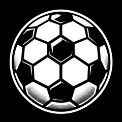 Naklejka premium Black and White SVG of a Soccer Ball Icon