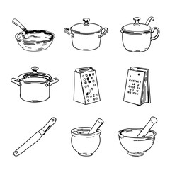 Obraz premium Vintage Kitchen Tools and Cooking Utensils 