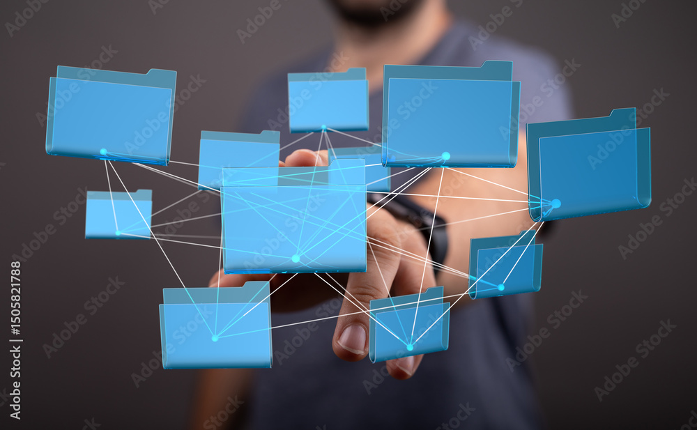 Poster Efficiently manage and share files. Secure cloud storage and data collaboration.