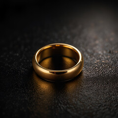 wedding rings on black background