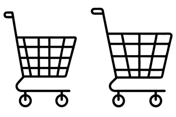 Shopping Cart Icons Line Art Illustrations for E-commerce and Retail