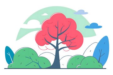 spring landscape with trees