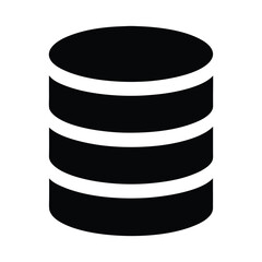 Minimalist data icon silhouette isolated on white background