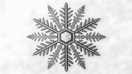 Intricate Snowflake Design Generated AI Art, Winter Wonderland