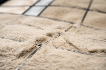 Dirty Air Filter in HVAC System Covered with Dust, Causing Health Issues, Respiratory Problems, and Low Indoor Air Quality