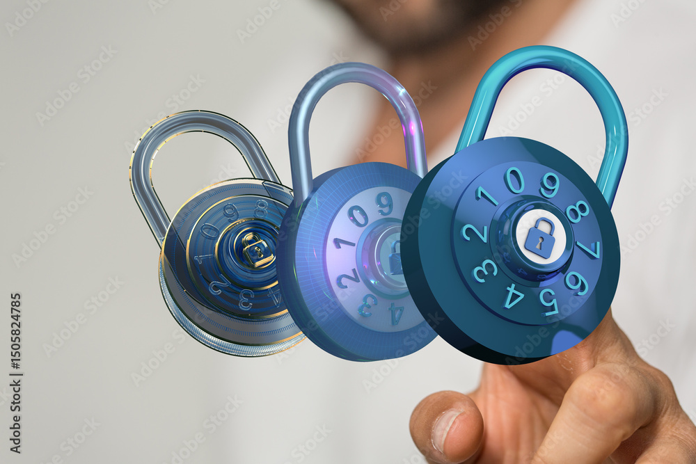 Aufkleber Enhance your online security with robust passwords, encryption, and multi-factor authentication.