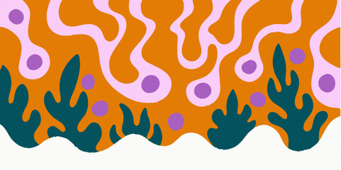 Abstract Orange and Teal Organic Pattern Background