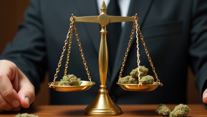 Balancing justice and cannabis regulation legal office image professional setting close-up law and society
