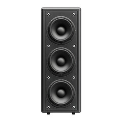 Fototapeta premium A powerful black speaker tower delivering immersive sound with detailed on transparent background