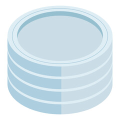 Conceptual isometric design icon of plates 