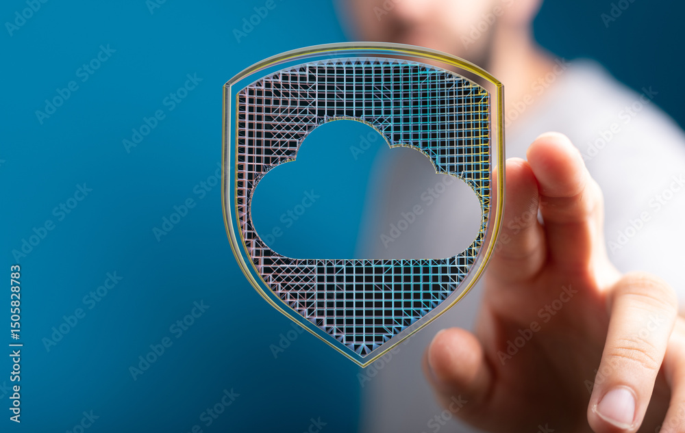 Aufkleber Ensuring secure cloud storage.  Protecting your data with advanced cloud security.