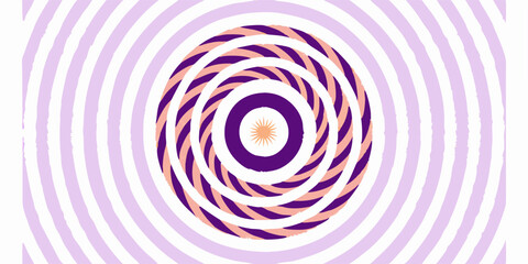 Abstract Purple and Peach Concentric Circles Design