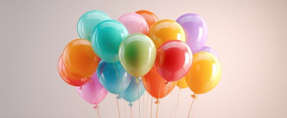 The Colorful Collection of Balloons Floating Brightly Against a Soft Background