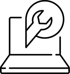 Laptop Repair Minimalistic Linear Pictogram for Web and Graphic Design, Apps, Banners, Social Network and Cards