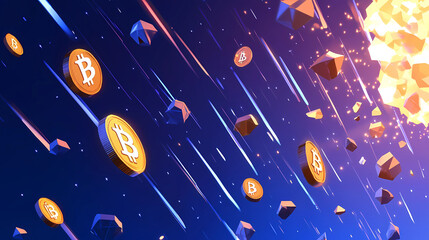 Crypto meteor shower sky filled with dazzling 
