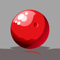 Red bowling ball with glossy finish and reflection